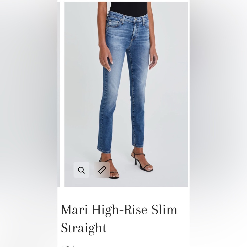 AG Adriano Goldschmied Mari Crop Slim Straight Jeans - Dark Blue / size 28